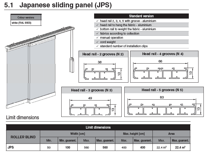 Japanese sliding panels rail only